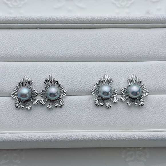 Handmade Jewelry - E242 S925 Handmade Akoya Sea Pearl Earrings